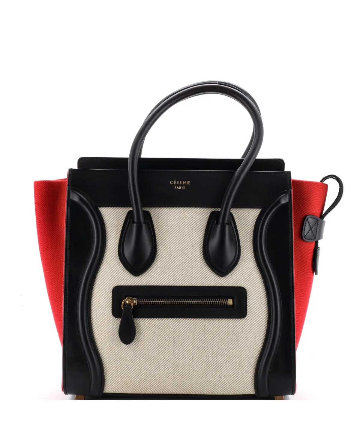 Pre-Owned Celine Micro Tricolor Luggage Bag Canvas and Leather by Celine