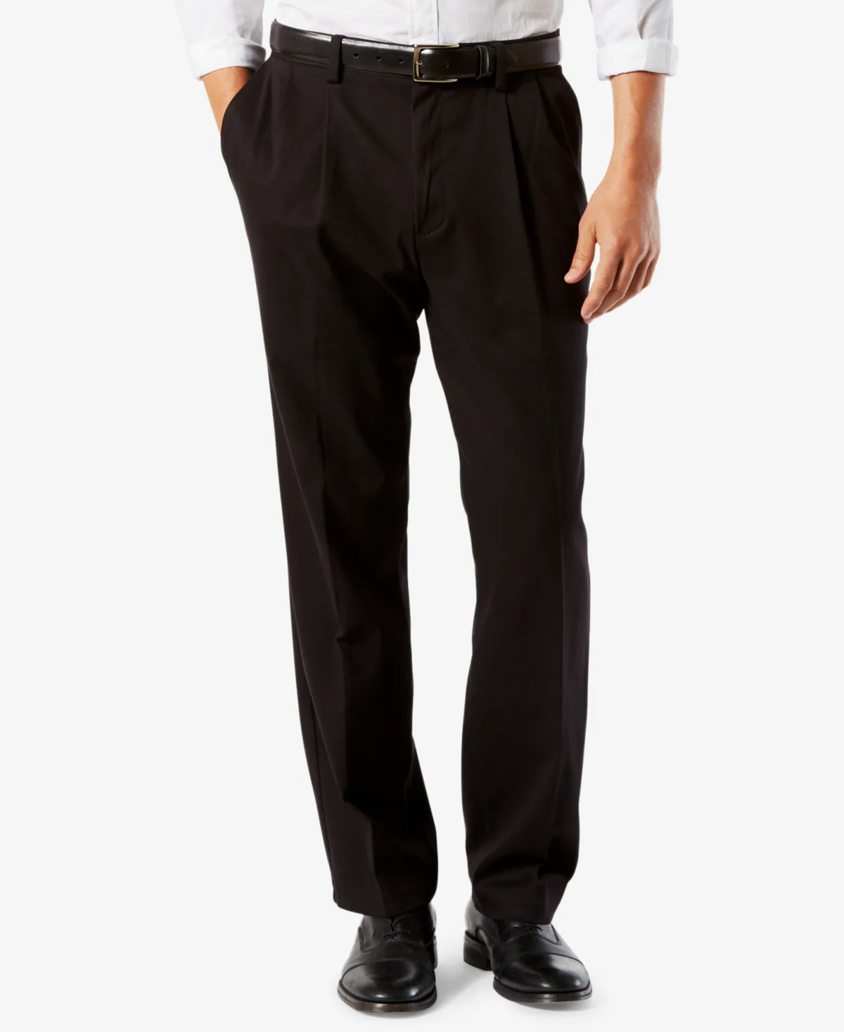 Easy Classic Pleated Fit Khaki Stretch Pants by Dockers