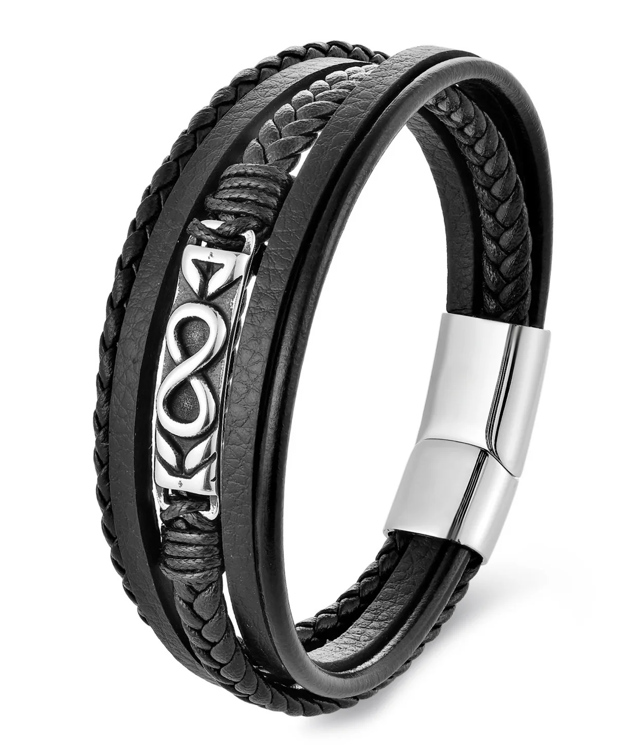Stratos Leather & Stainless Steel Bracelet by Rhona Sutton