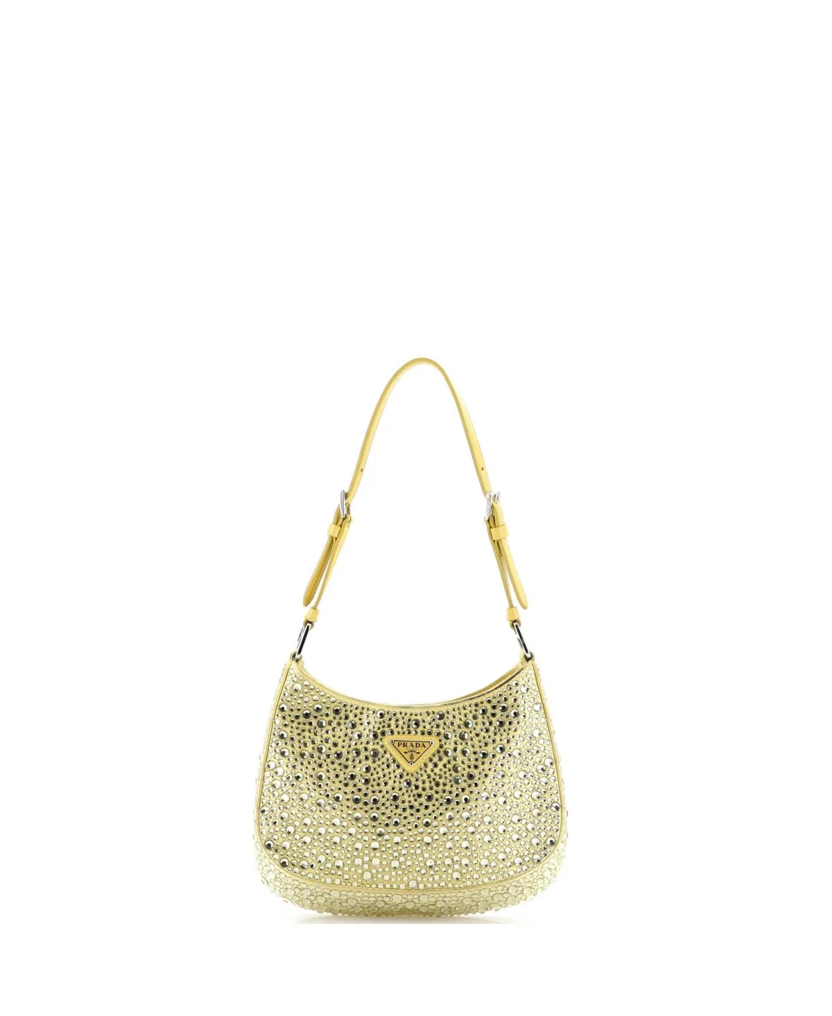 Pre-Owned Prada Small Cleo Shoulder Bag Crystal Embellished Satin by Prada