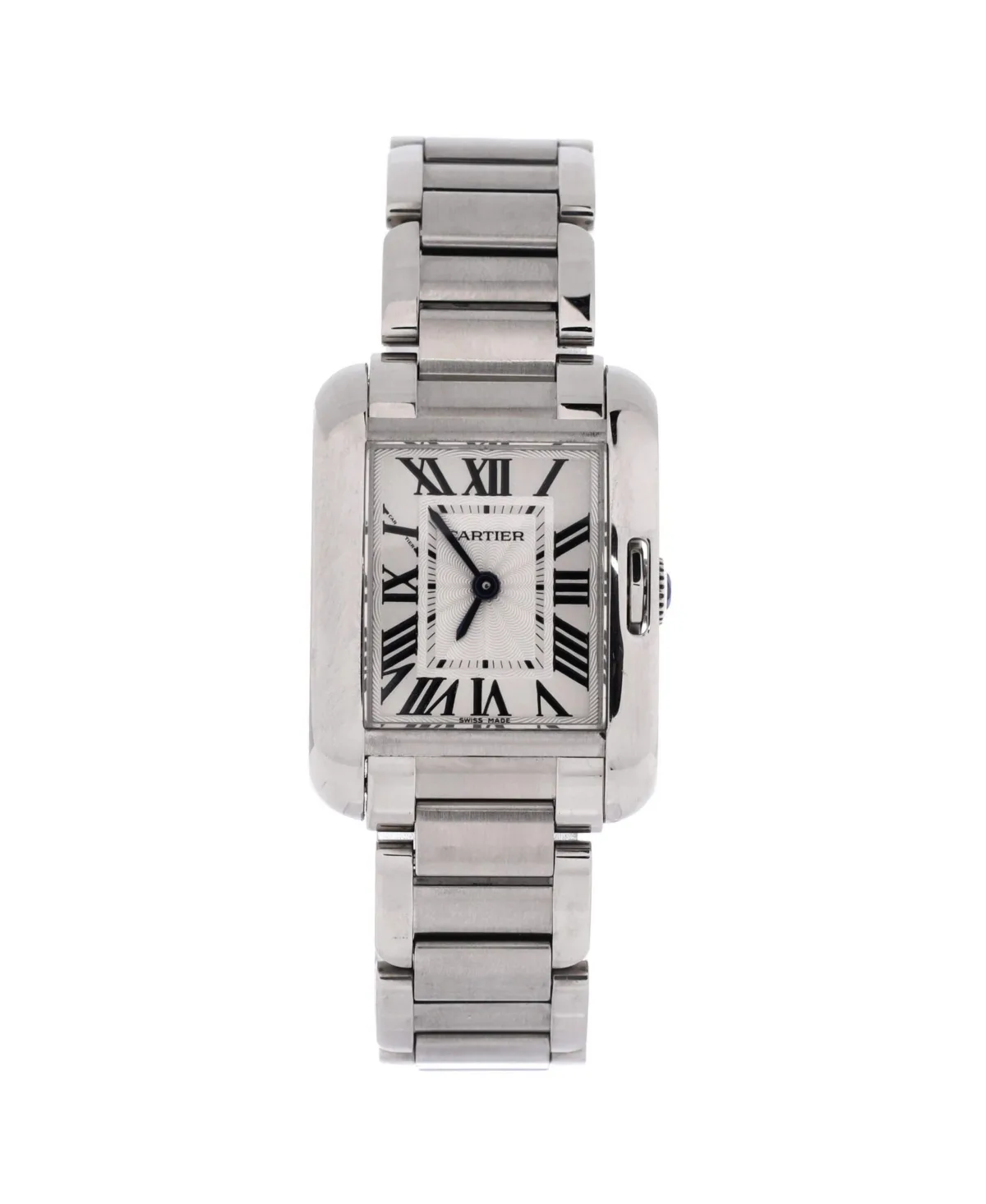 Pre-Owned Cartier Tank Anglaise Quartz Watch in Stainless Steel 23mm by Cartier's