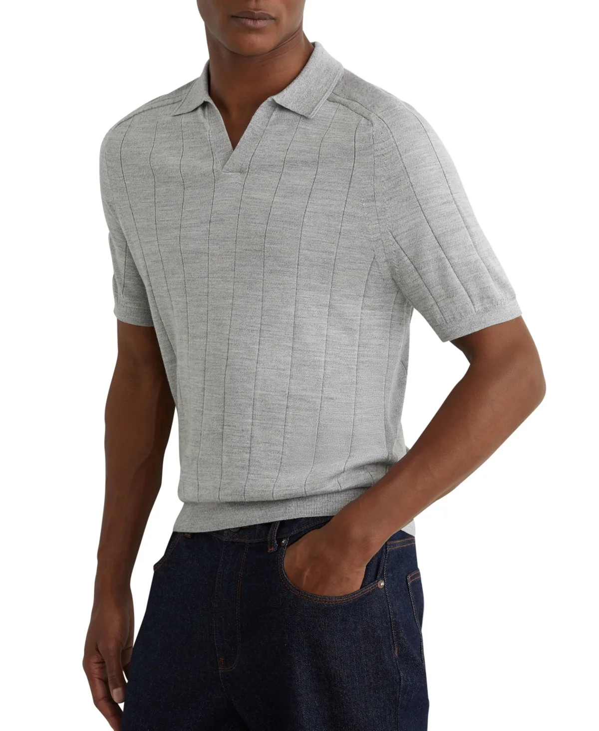 Chelmsford Slim-Fit Wide-Rib Merino Wool Polo Shirt by Reiss