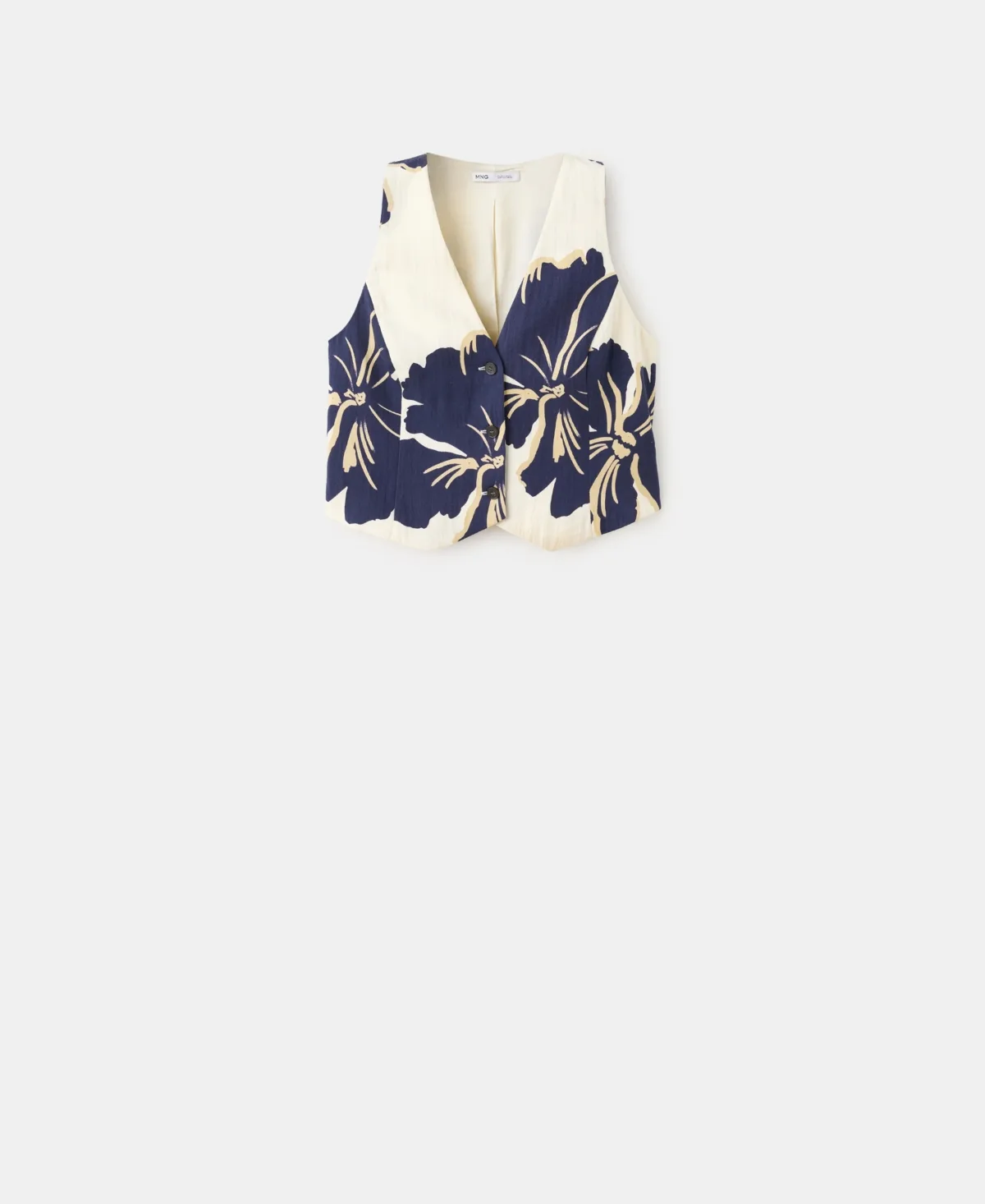 Floral-Printed Lyocell Vest by Mango