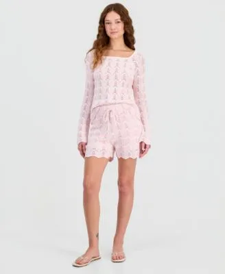 Chevron Sweater Tie Front Shorts by Hooked Up by Iot