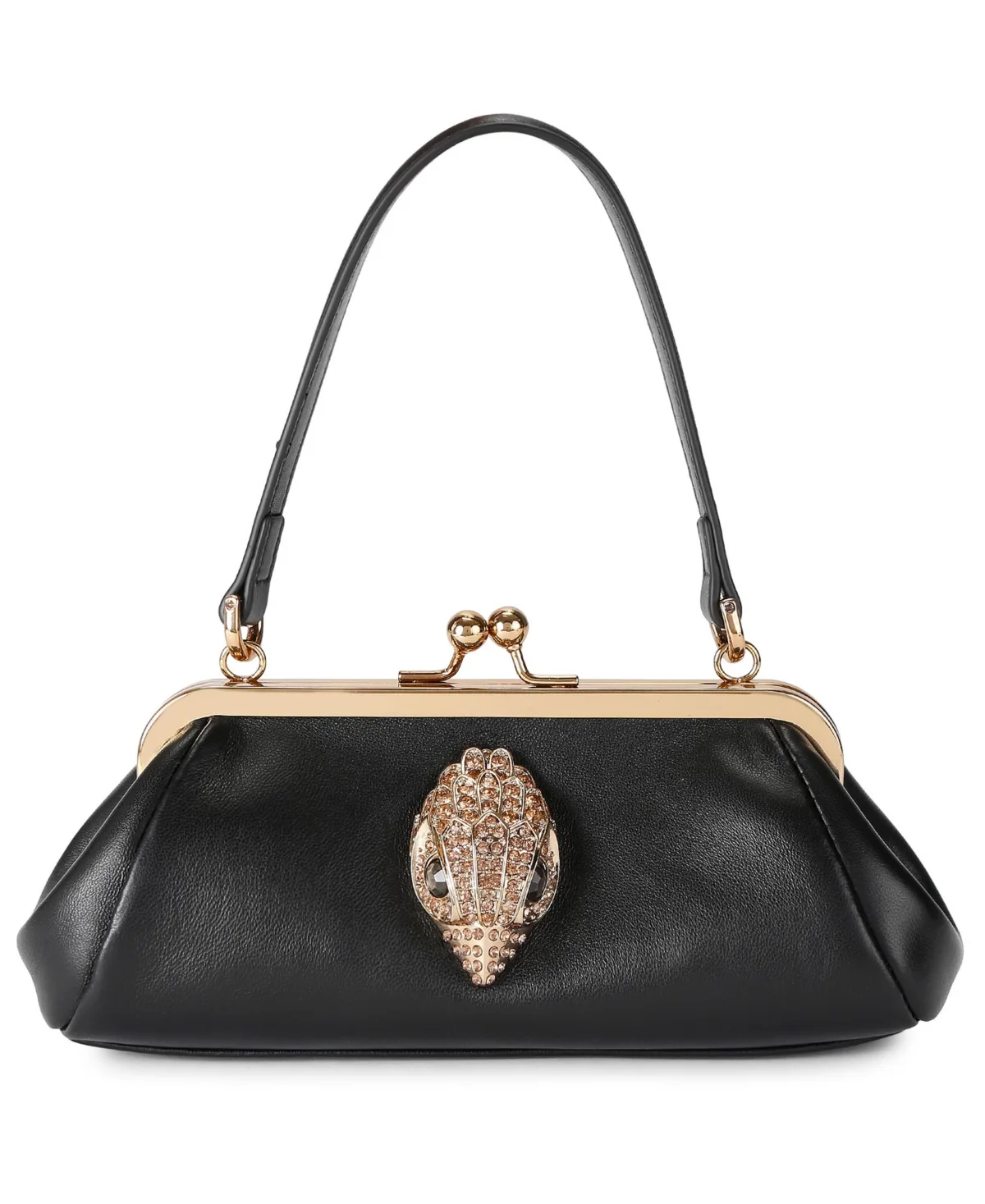 Kensington Small Leather Kiss-Lock Shoulder Handbag by Kurt Geiger