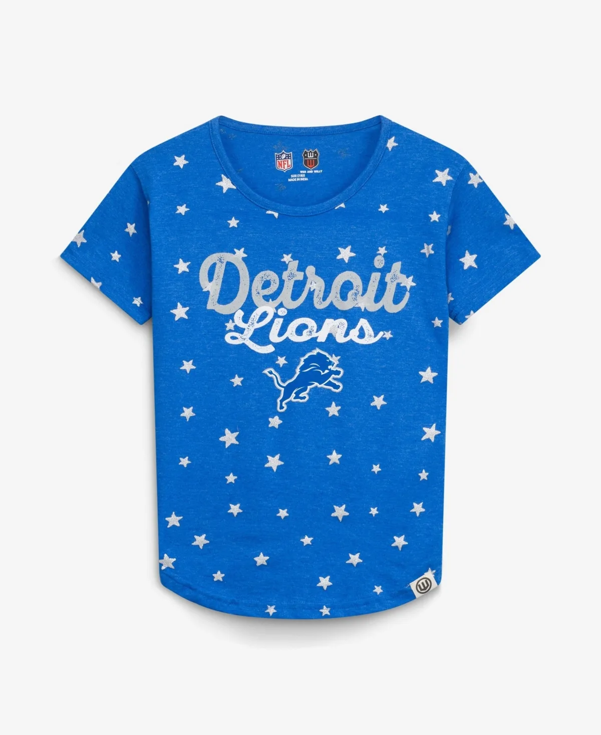Detroit Lions Shimmer Star T-Shirt by Wes & Willy