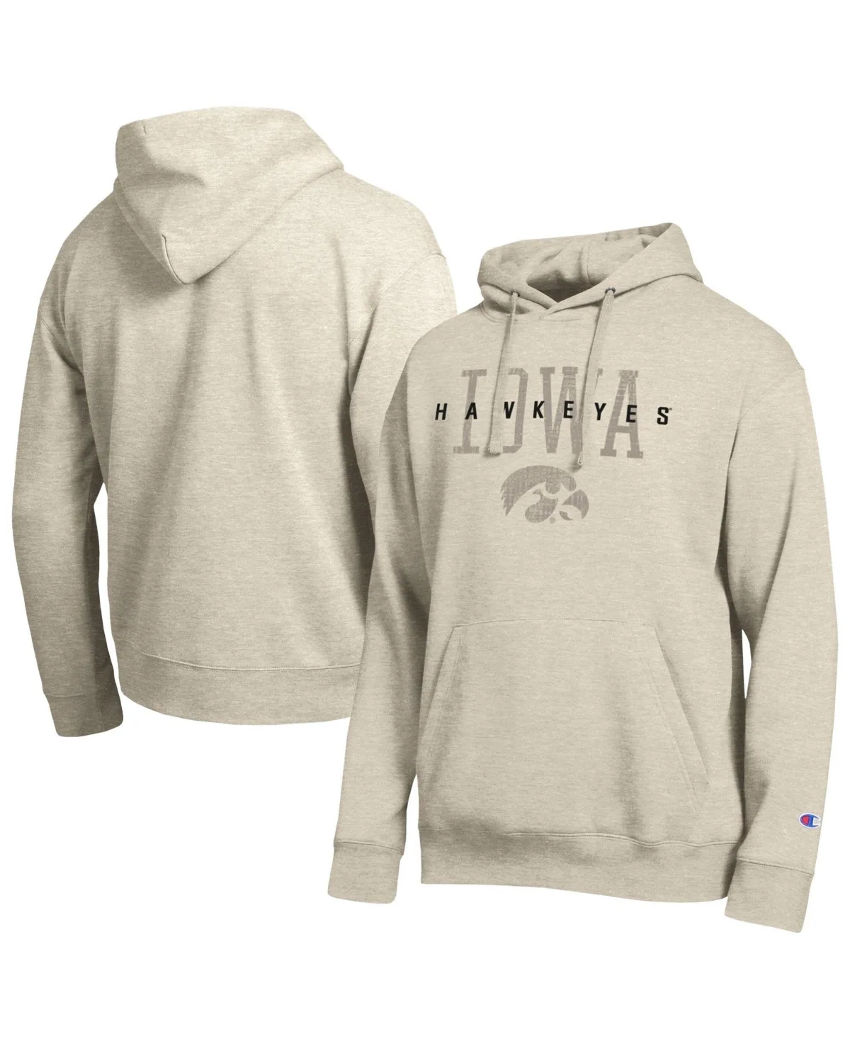 Iowa Hawkeyes All-Star Neutral Stack Fleece-Lined Relaxed-Fit Hoodie by Champion