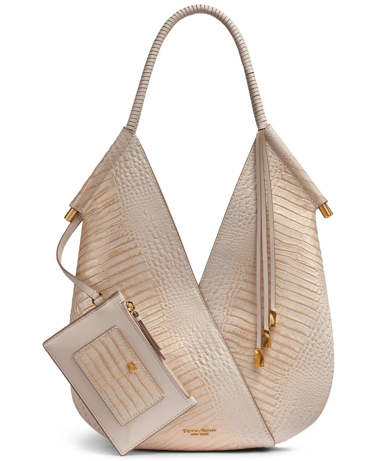 Baldwin Metallic Croco Medium Shoulder Bag by Donna Karan New York