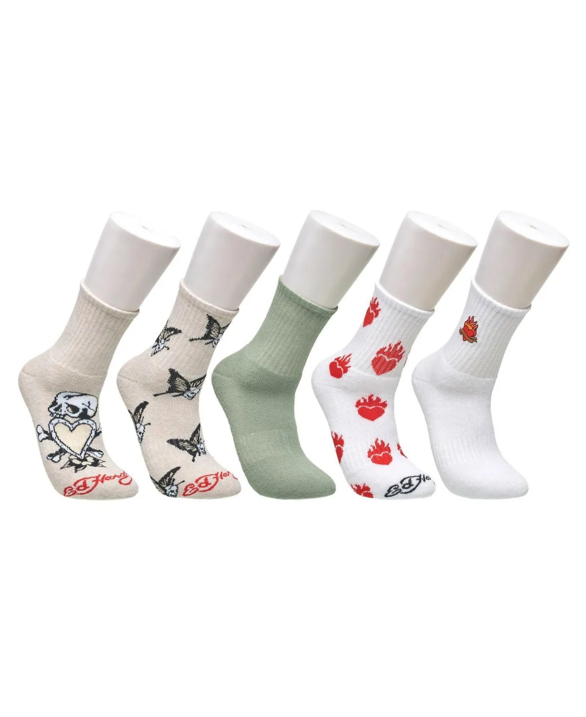 Fashion Full Cushion Mid Crew Sock 5-Pack by Ed Hardy