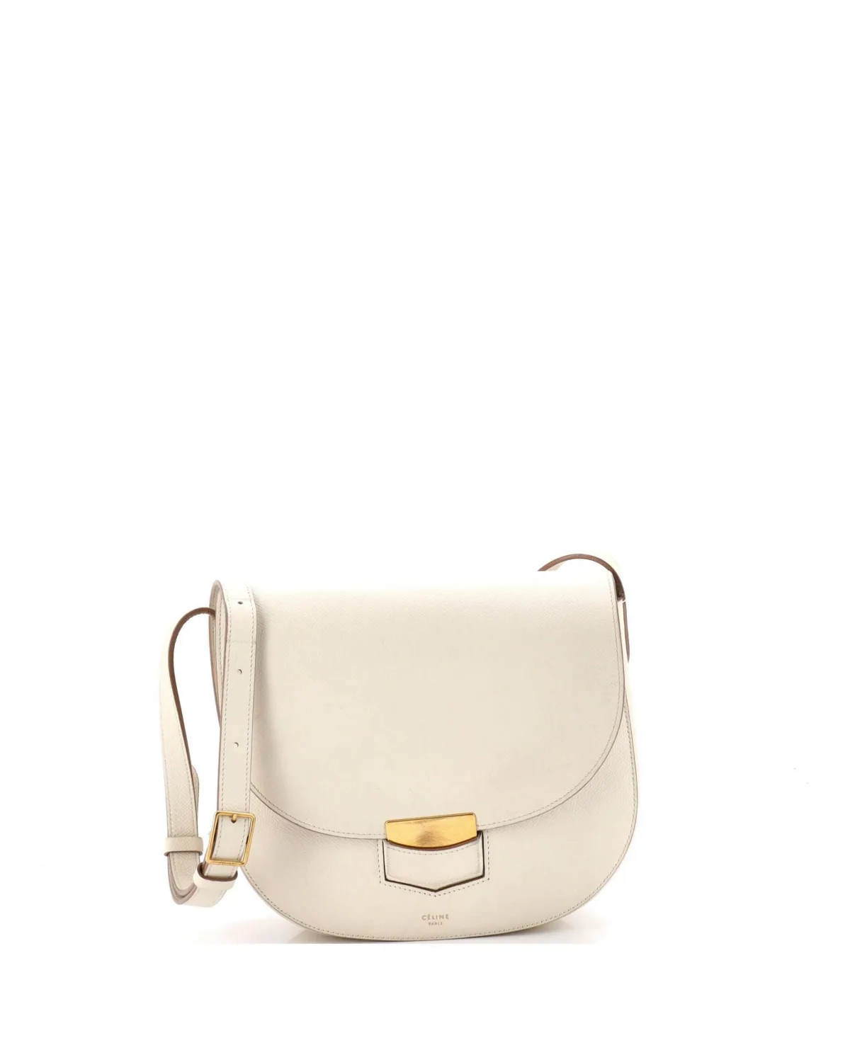 Pre-Owned Celine Medium Trotteur Crossbody Bag Grainy Leather by Celine