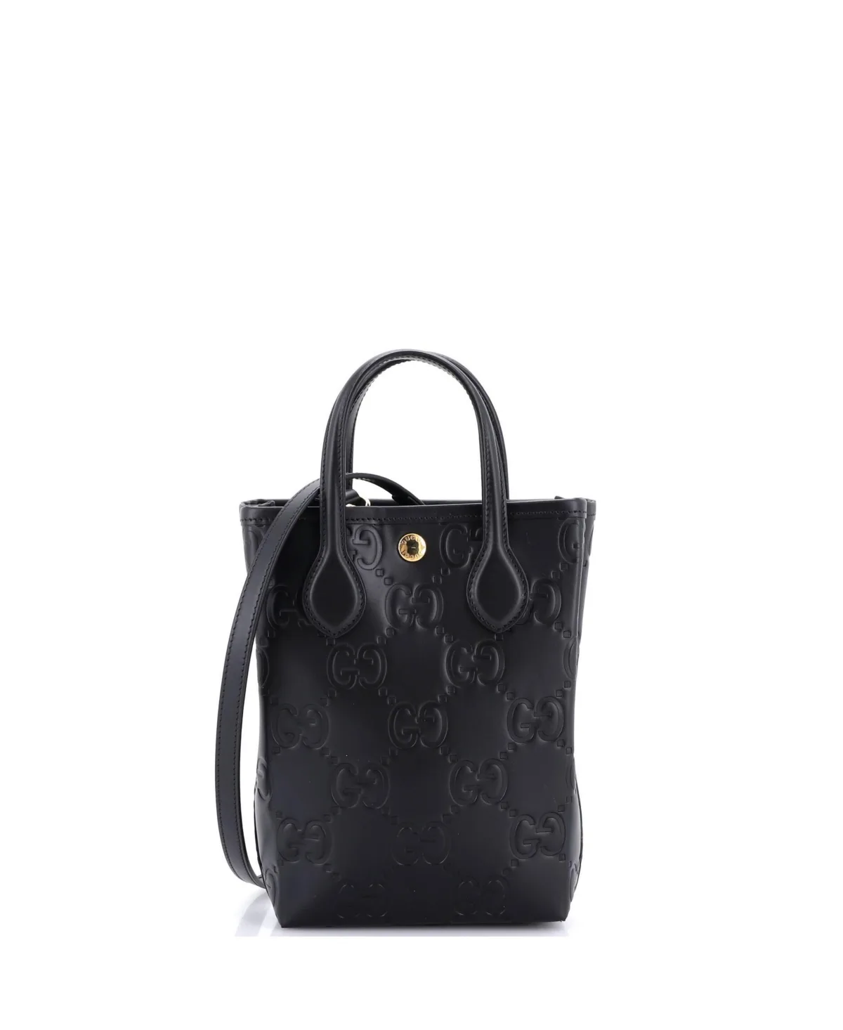 Pre-Owned Gucci Mini Vertical Tote Gg Embossed Leather by Gucci