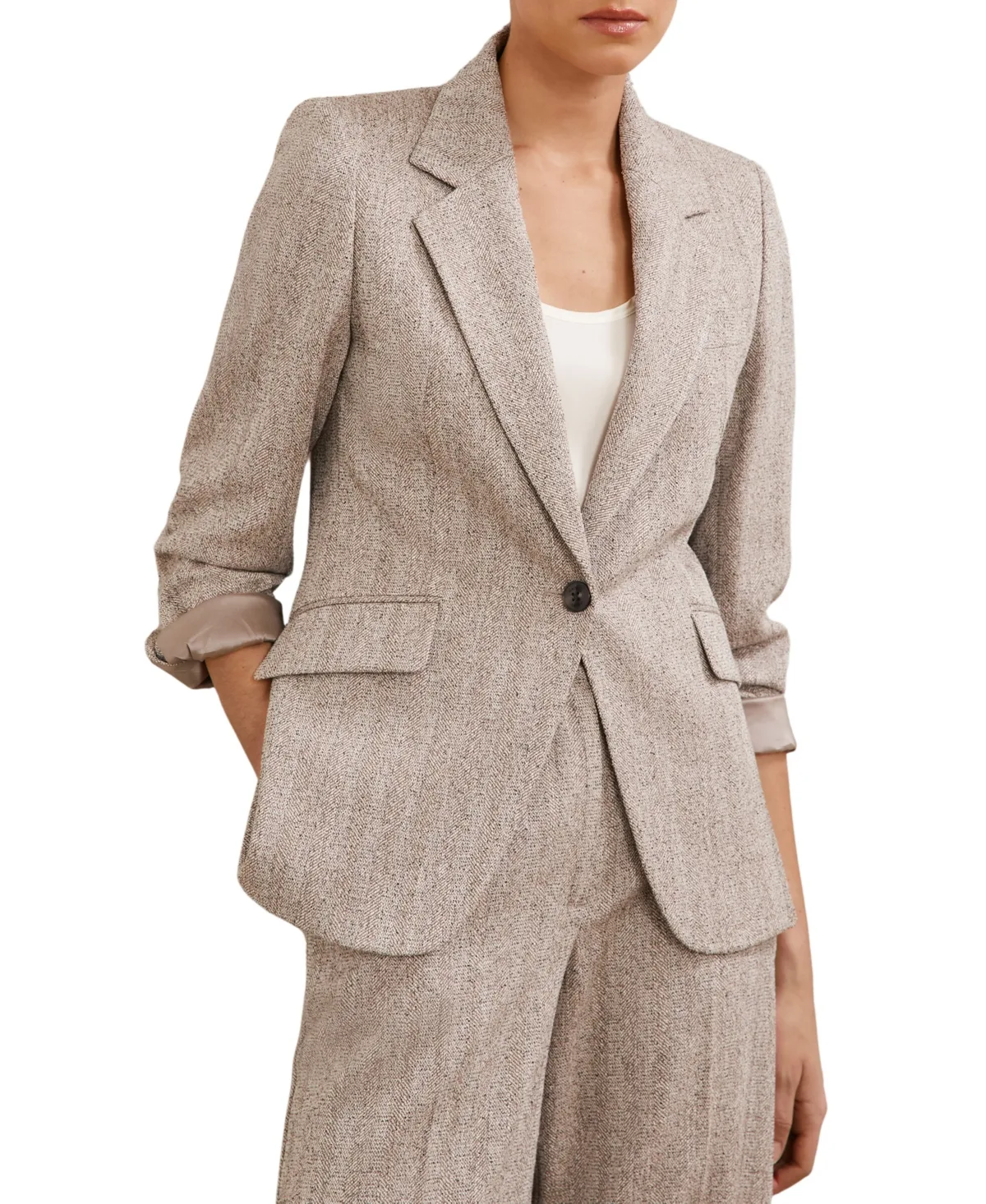 Isla Textured Single-Breasted Blazer by Reiss