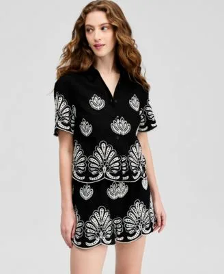 Cotton Embroidered Camp Shirt by And Now This