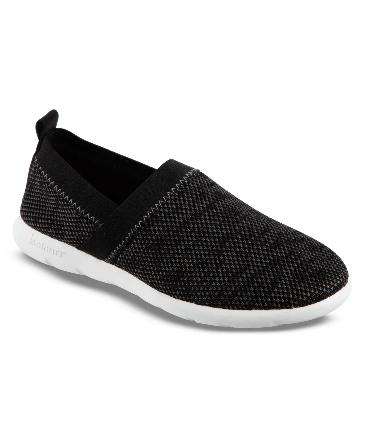 Zenz From Isotoner Indoor/Outdoor Elastic Sport Knit Elastic Slip-Ons by Isotoner Signature
