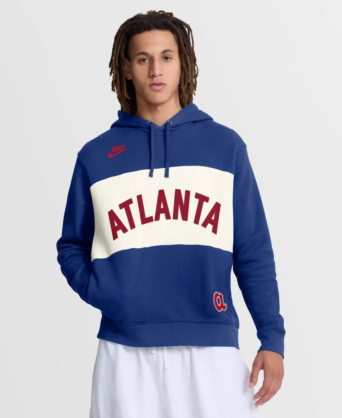 Atlanta Braves 1974 Cooperstown Collection Legacy Color-Block Hoodie by Nike
