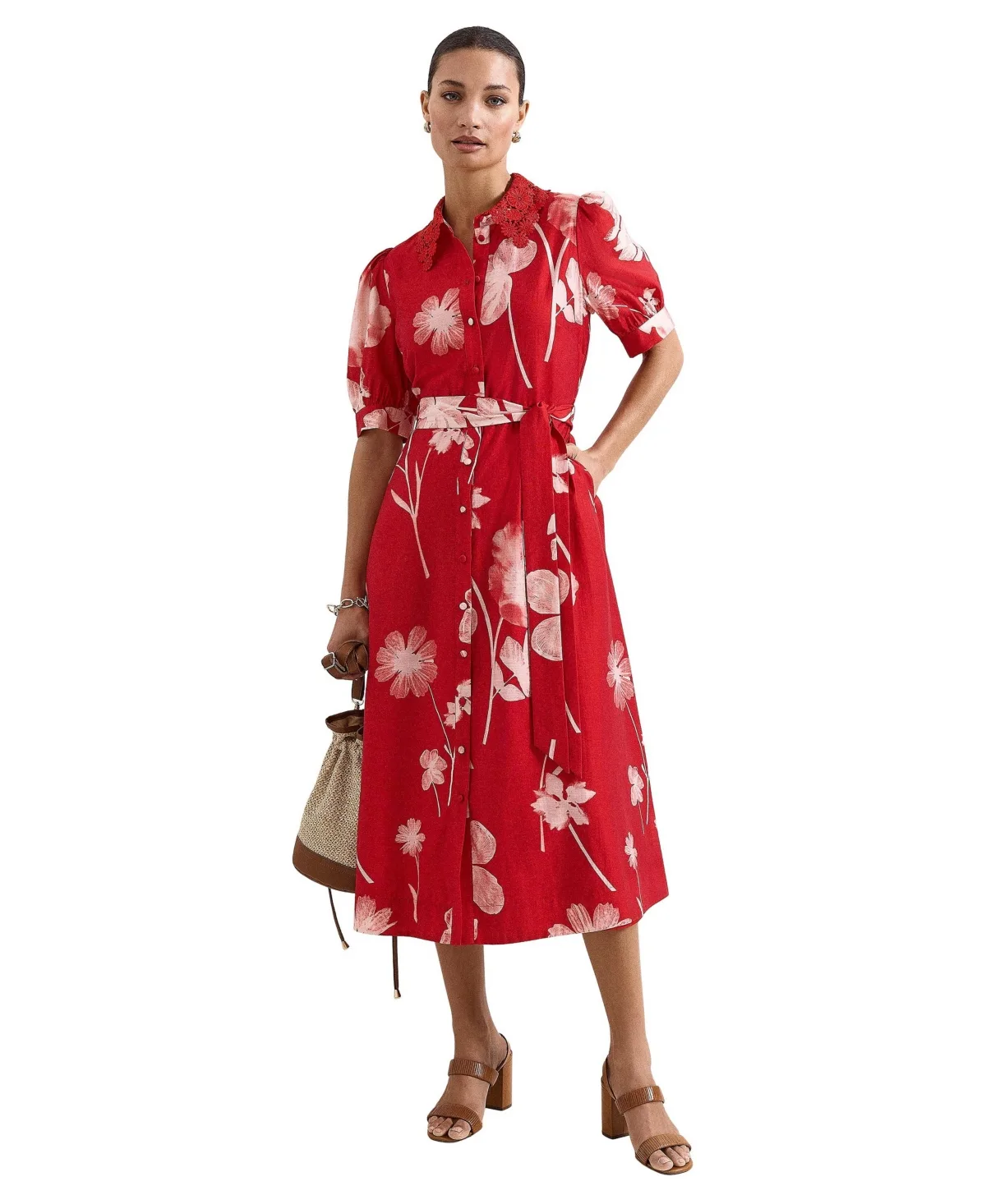 Delphine Belted Midi Shirt Dress by Phase Eight