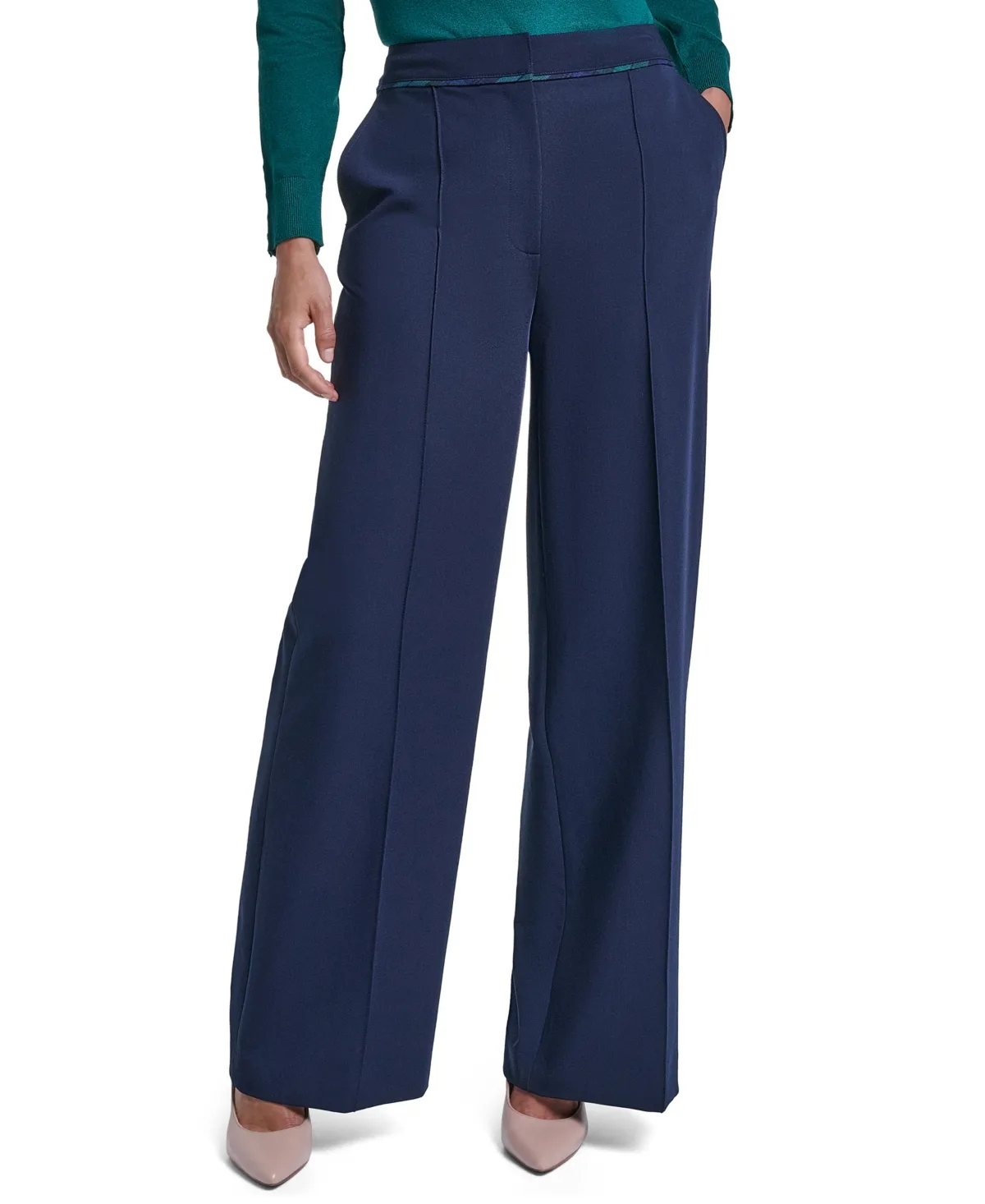 High-Waisted Wide-Leg Trousers by Tommy Hilfiger