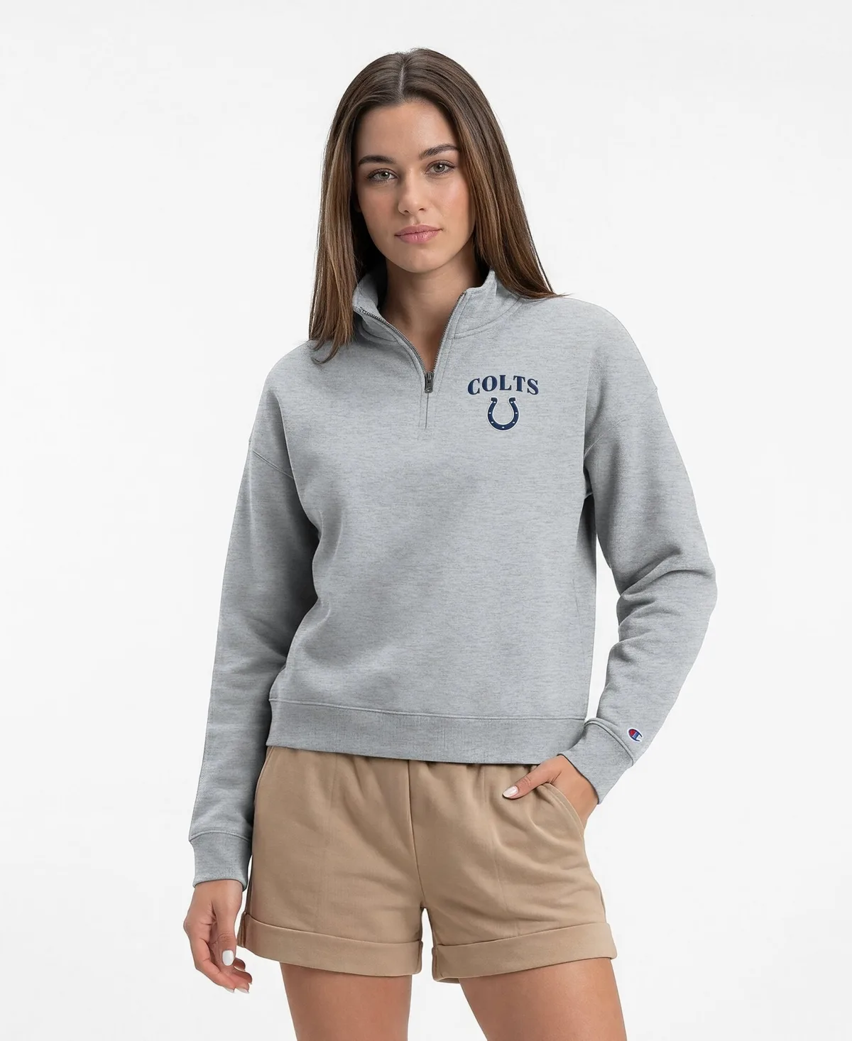 Indianapolis Colts Mock Neck Quarter-Zip Sweatshirt by Champion