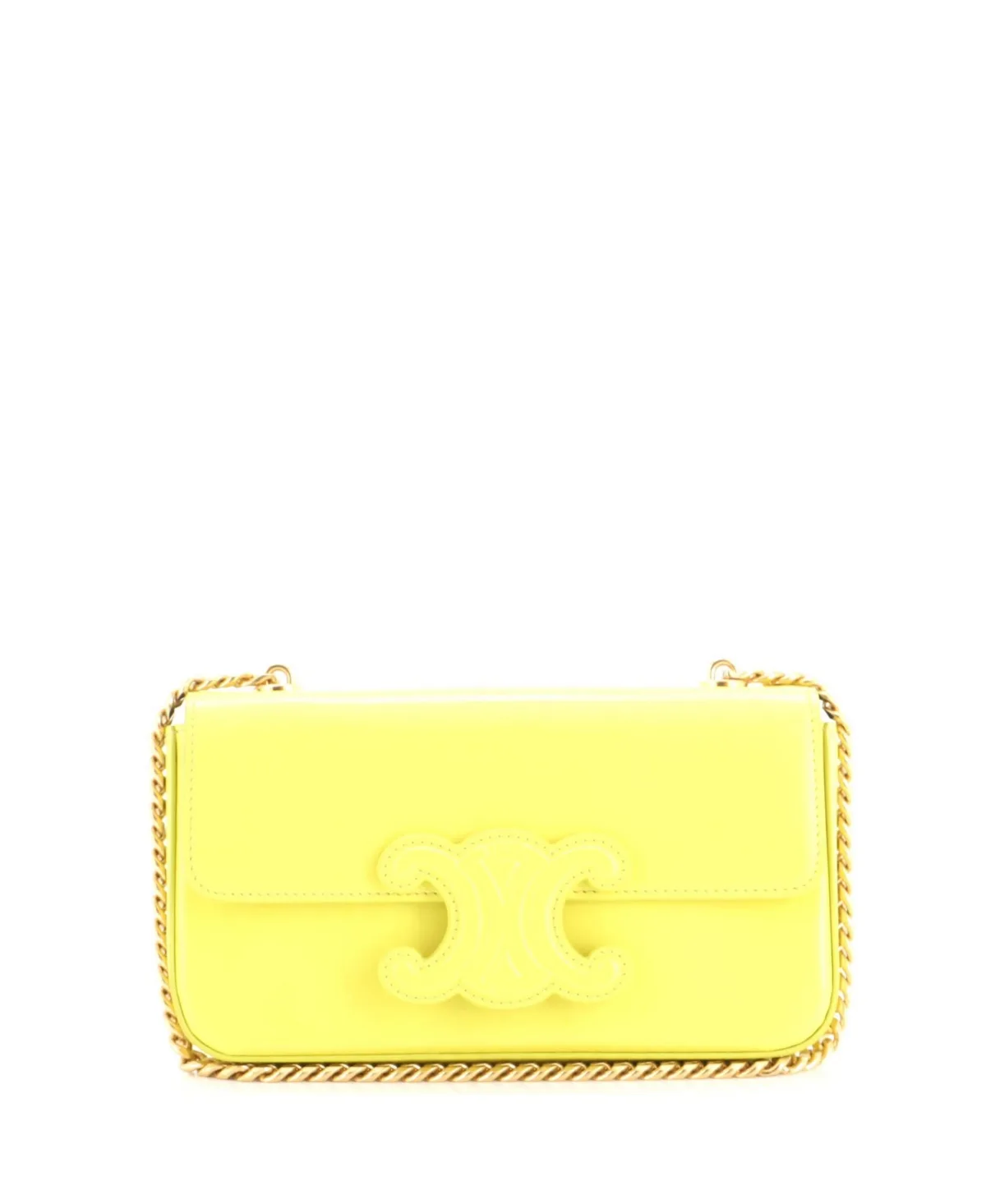 Pre-Owned Celine Small Triomphe Chain Shoulder Bag Leather by Celine