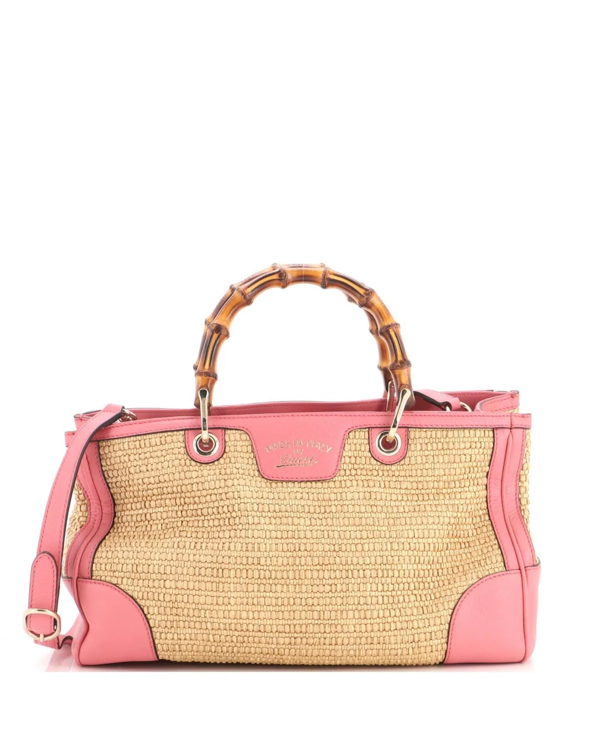 Pre-Owned Gucci Medium Bamboo Shopper Tote Straw by Gucci