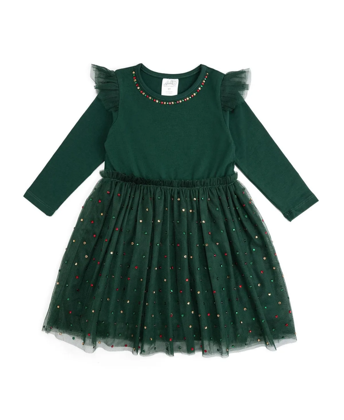 Long Sleeve Christmas Tutu Dress by Sweet Wink
