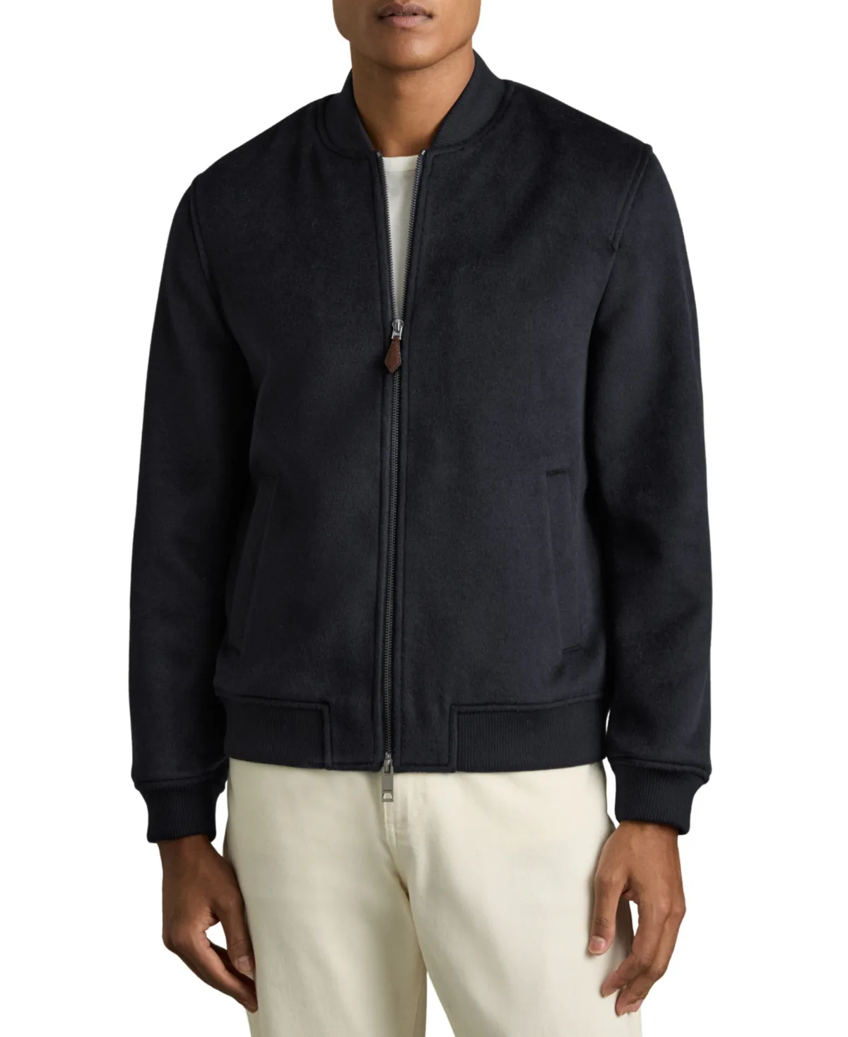 Harlan Long-Sleeve Wool-Blend Bomber Jacket by Reiss