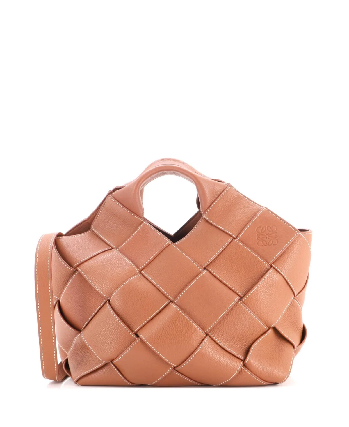 Pre-Owned Small Woven Basket Bag Leather by LOEWE