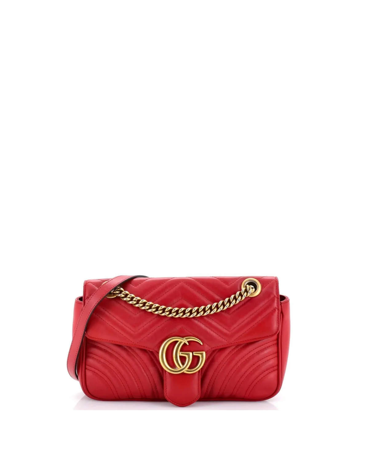 Pre-Owned Small GG Marmont Flap Bag Matelasse Leather