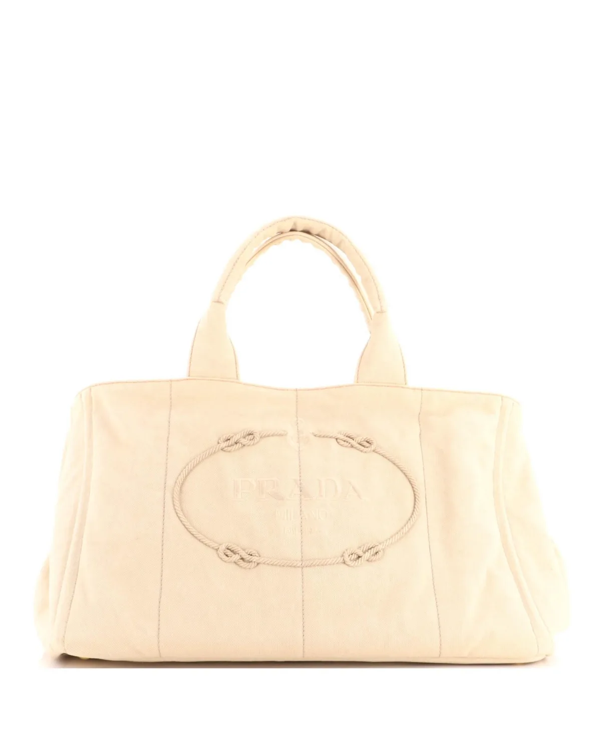 Pre-Owned Large Canapa Tote Canvas by Prada