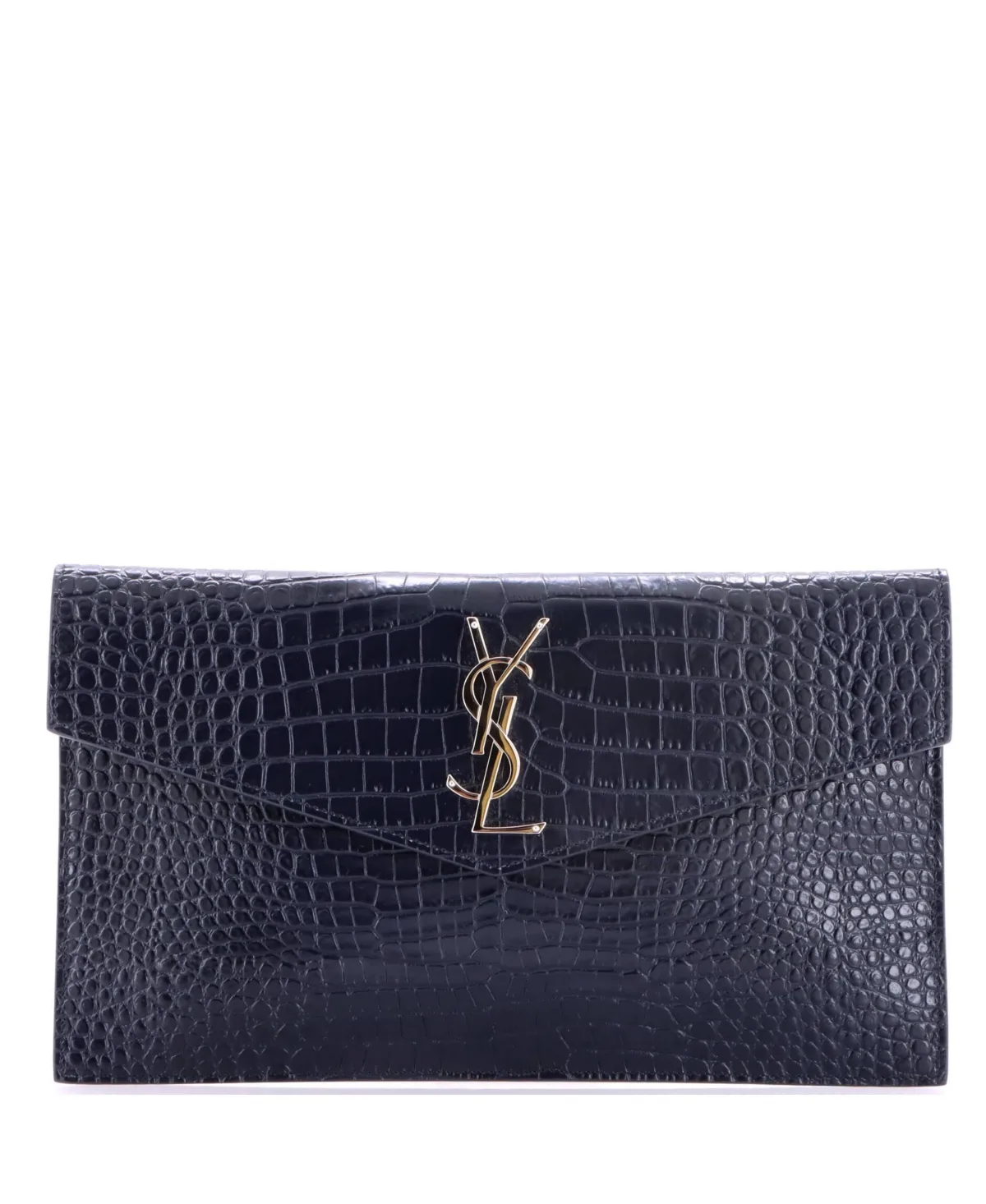 Pre-Owned Uptown Pouch Embossed Leather by Saint Laurent