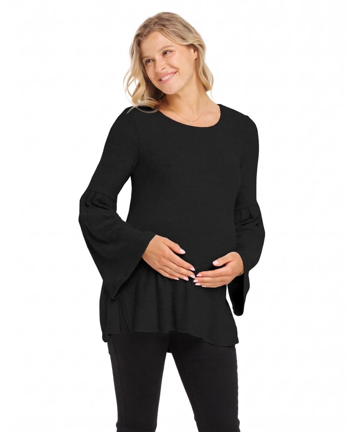 Round Neck Bell Sleeve Top
