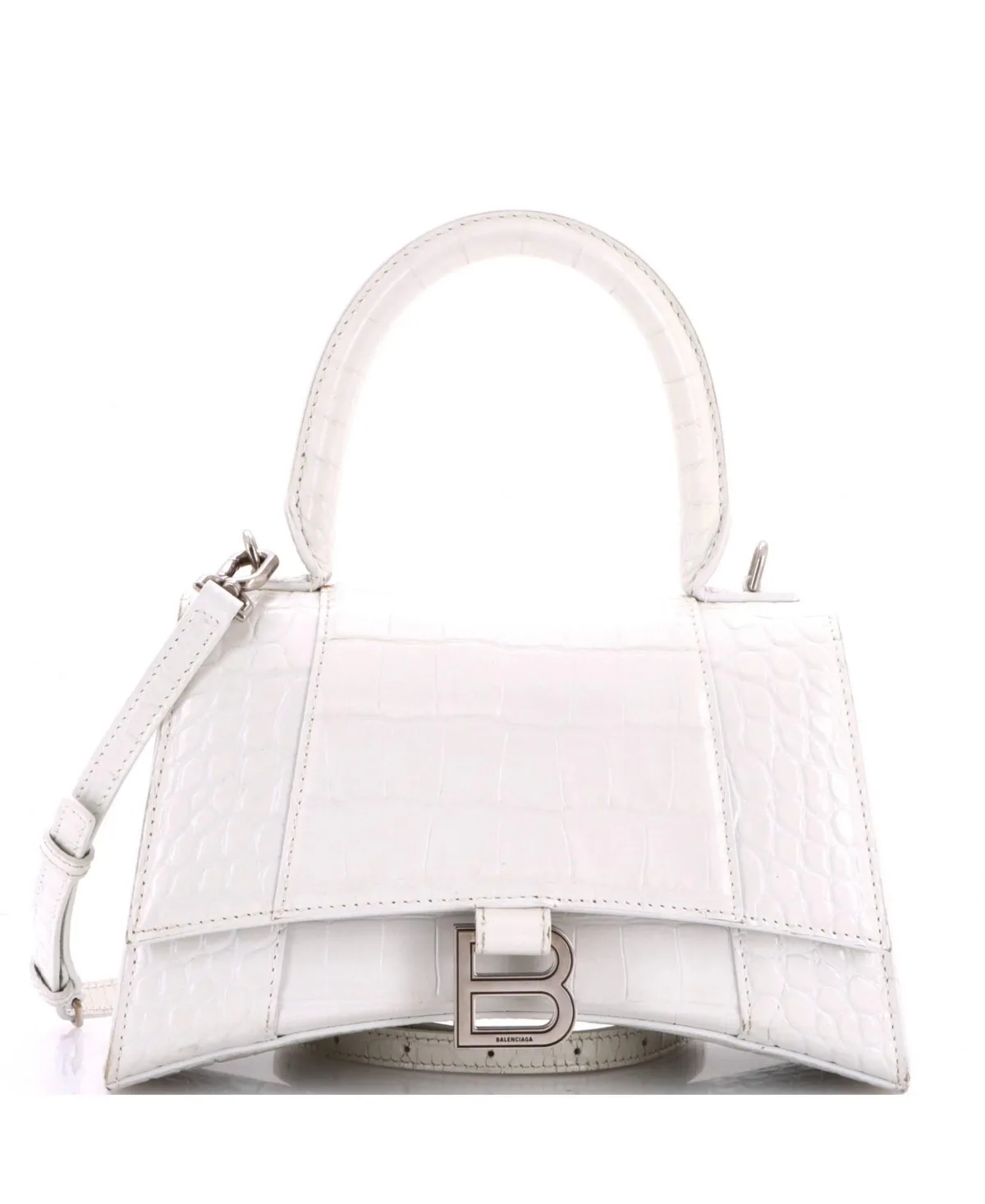 Pre-Owned Balenciaga Small Hourglass Top Handle Bag Embossed Leather by Balenciaga