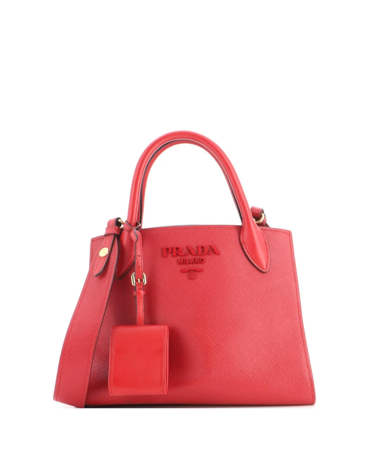 Pre-Owned Prada Small Monochrome Tote Saffiano with City Calf by Prada