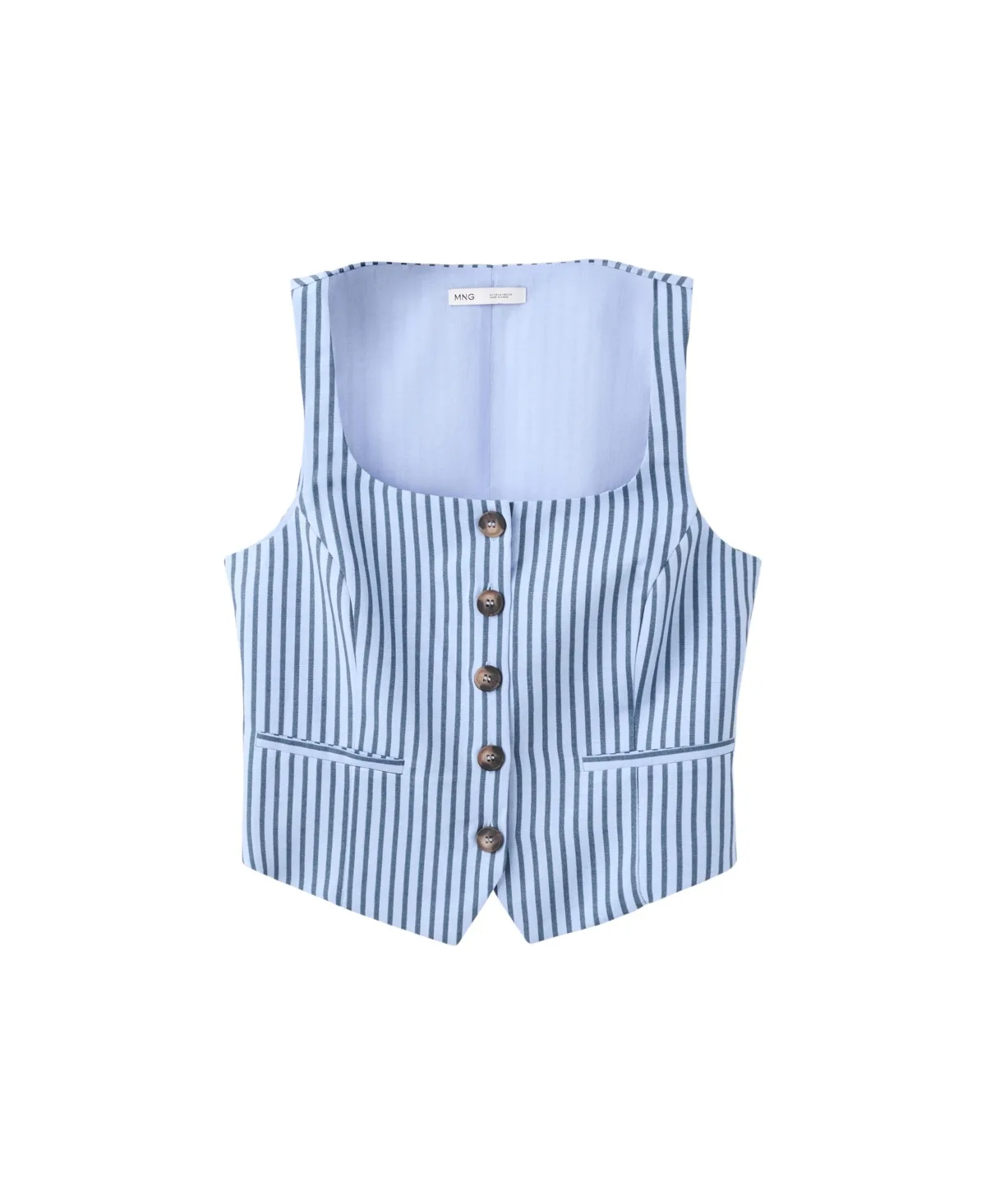 Striped Buttoned Vest by Mango