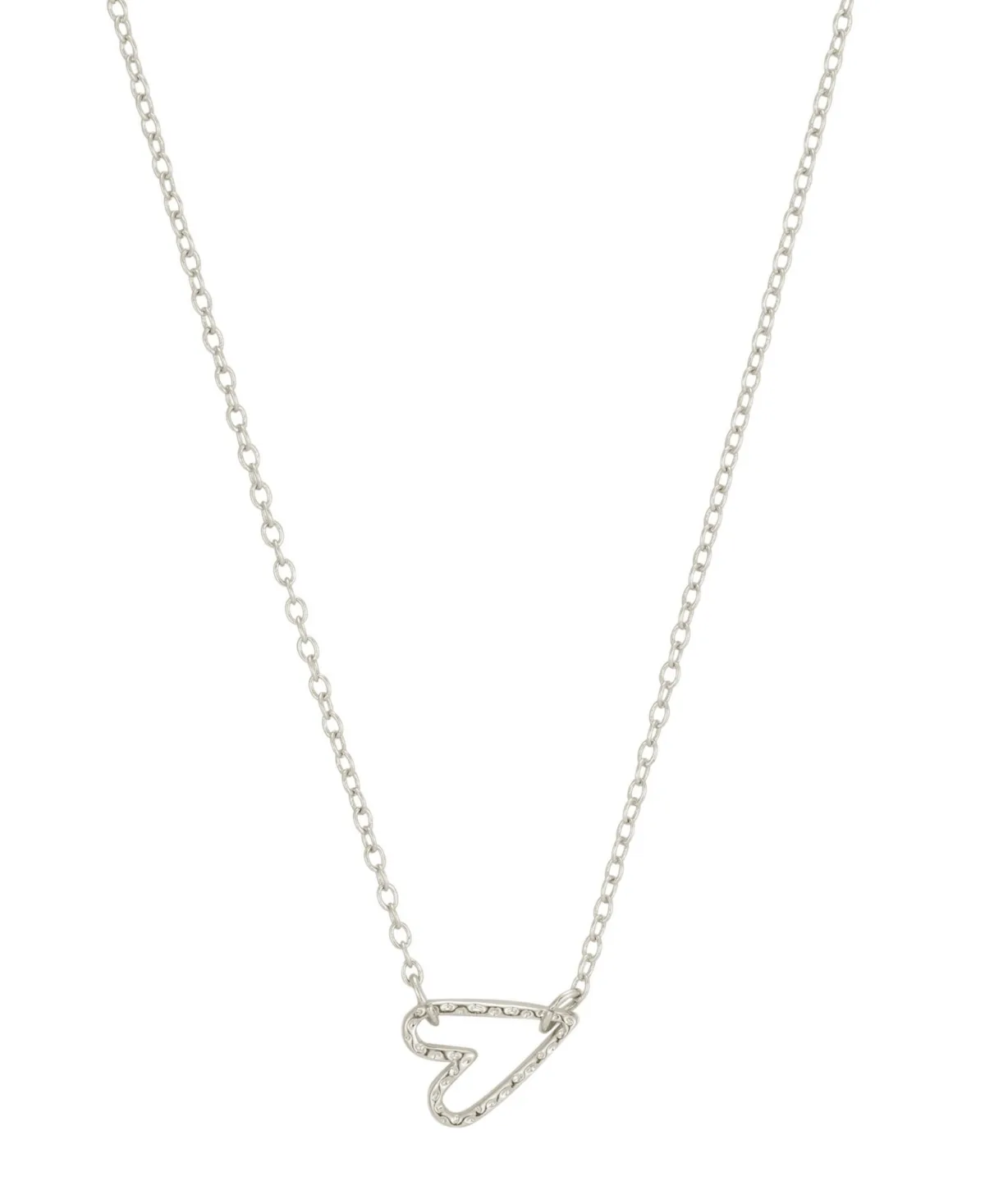 Silver-Tone Adjustable Open Heart Necklace by Adornia
