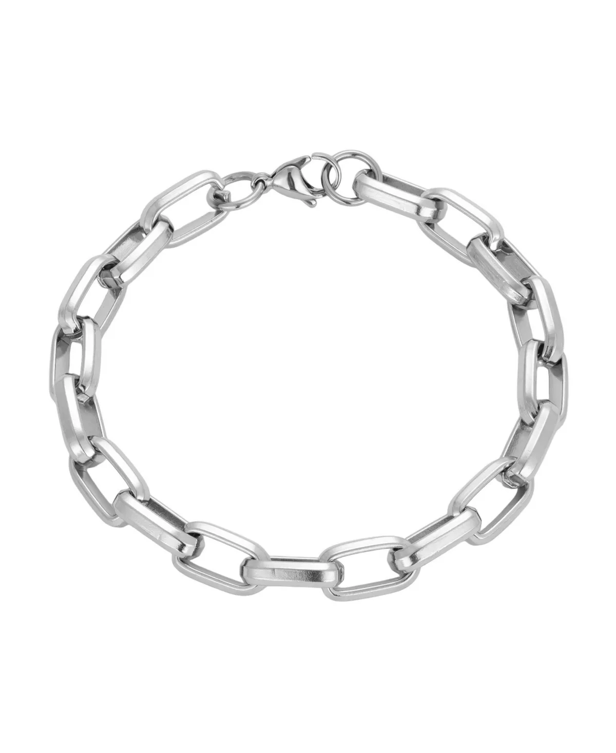 Silver-Tone Stainless Steel Link & Chain Bracelet