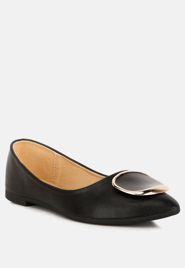Karder Brooch Detail Ballet Flats by London Rag