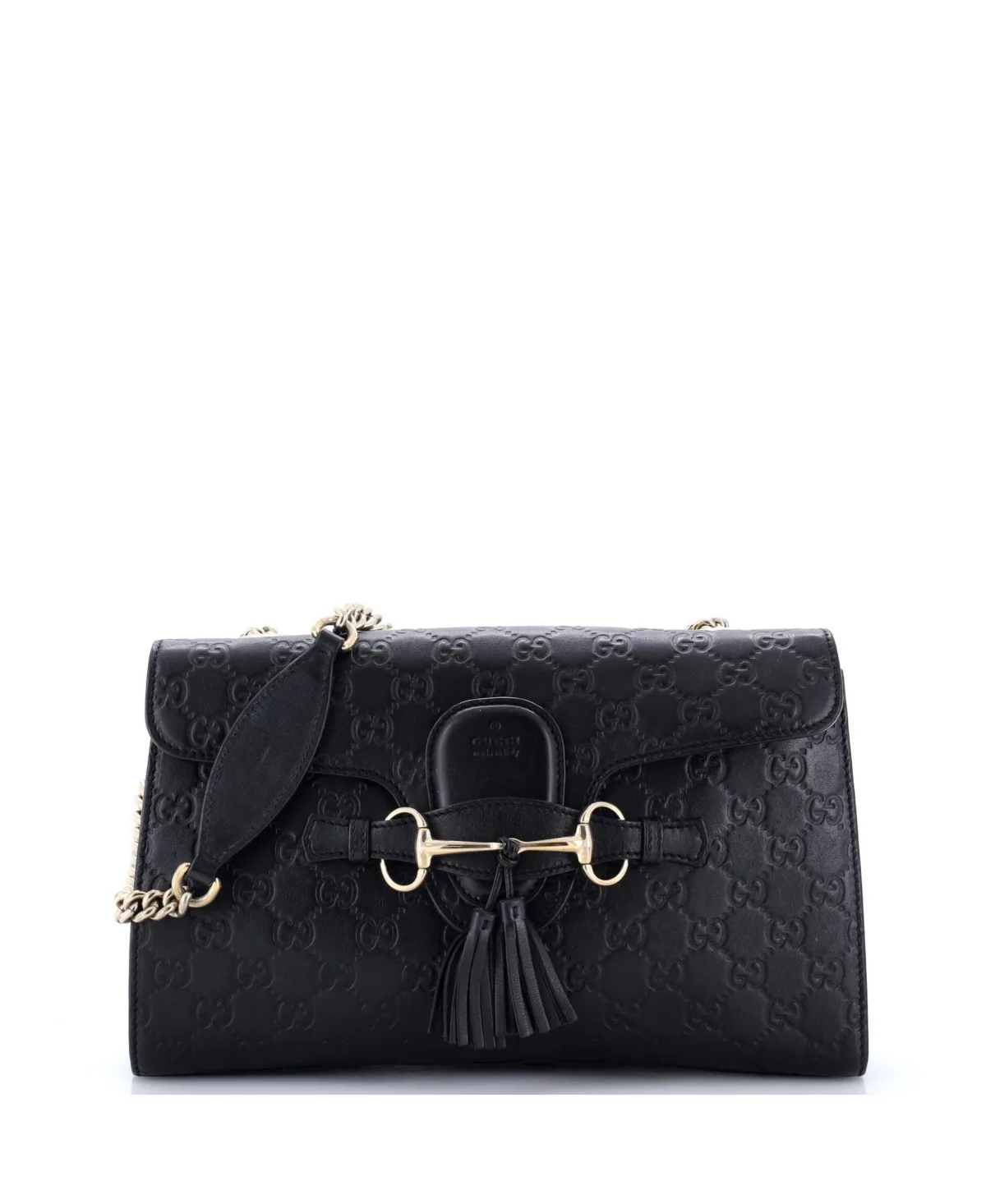 Pre-Owned Gucci Medium Emily Chain Flap Bag Guccissima Leather by Gucci