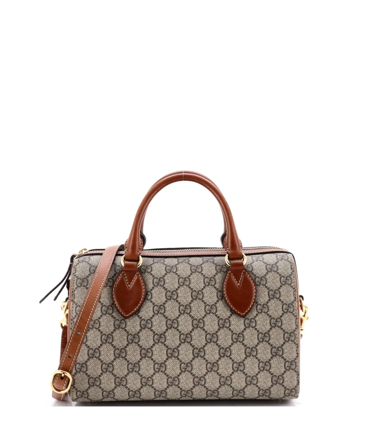 Pre-Owned Gucci Small Convertible Boston Bag Gg Coated Canvas and Leather