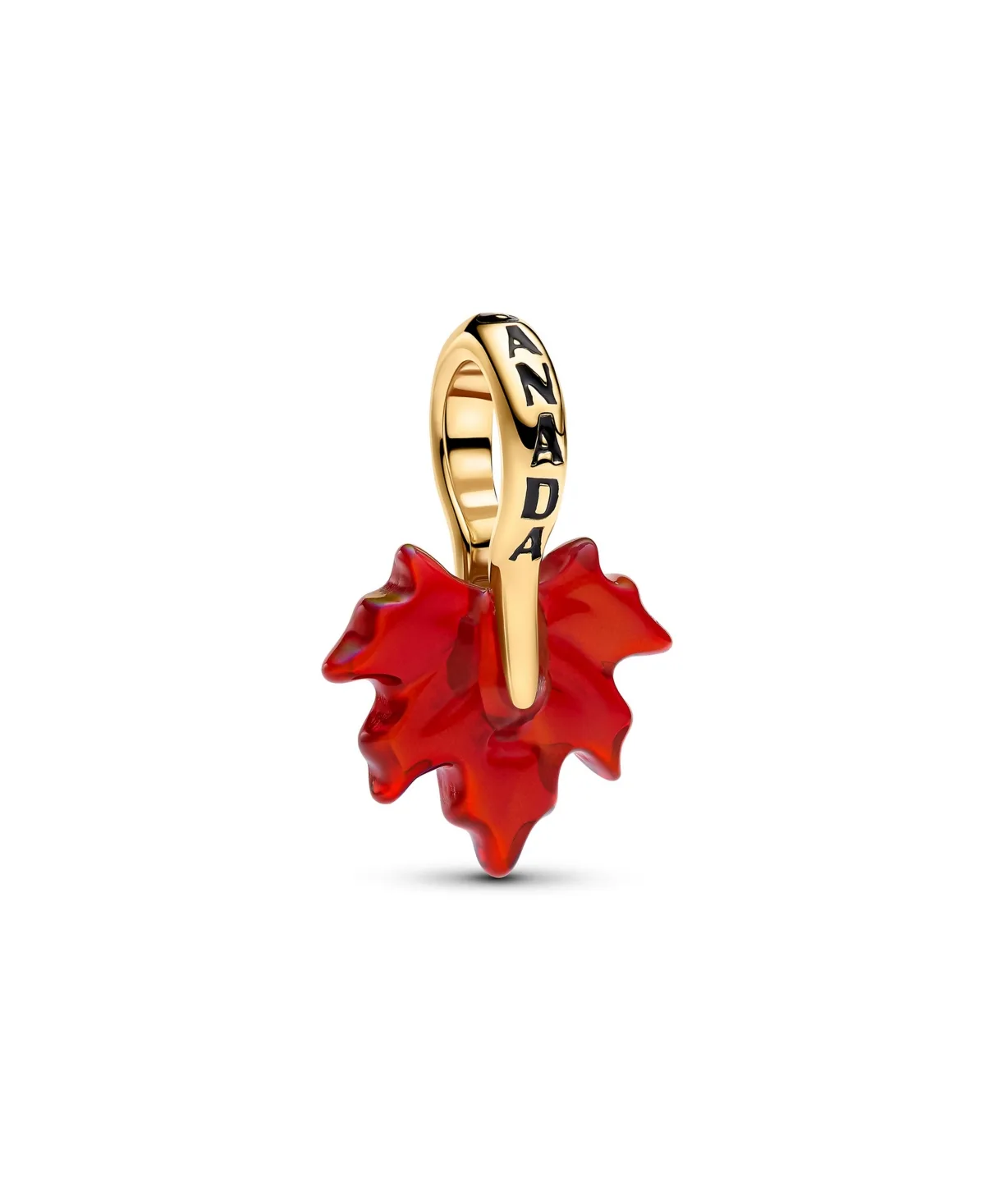 Lab-Created Opal Maple Leaf Dangle Charm