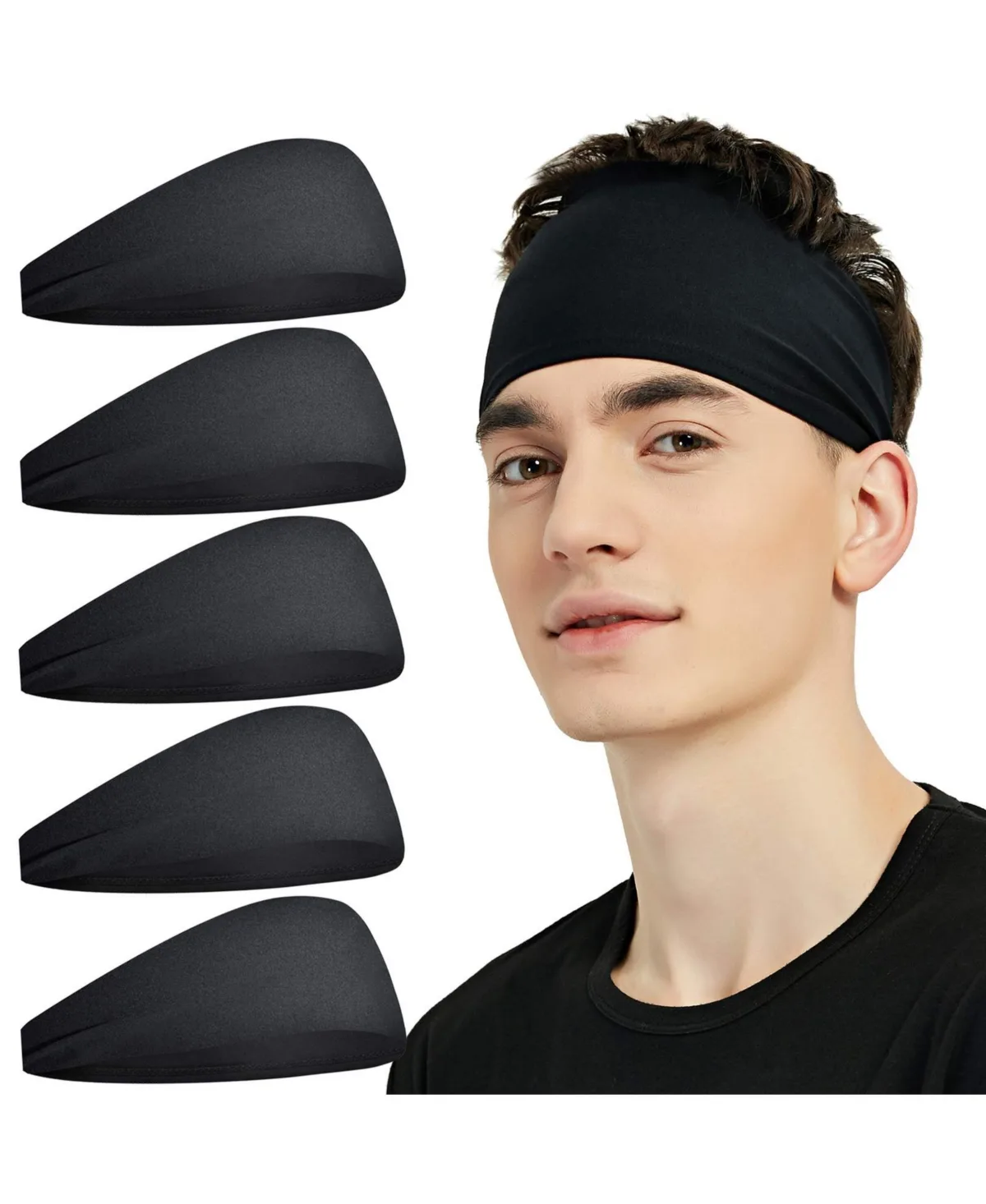 5 Pack Sports Headbands Absorbent Elastic Workout Running by Sportneer