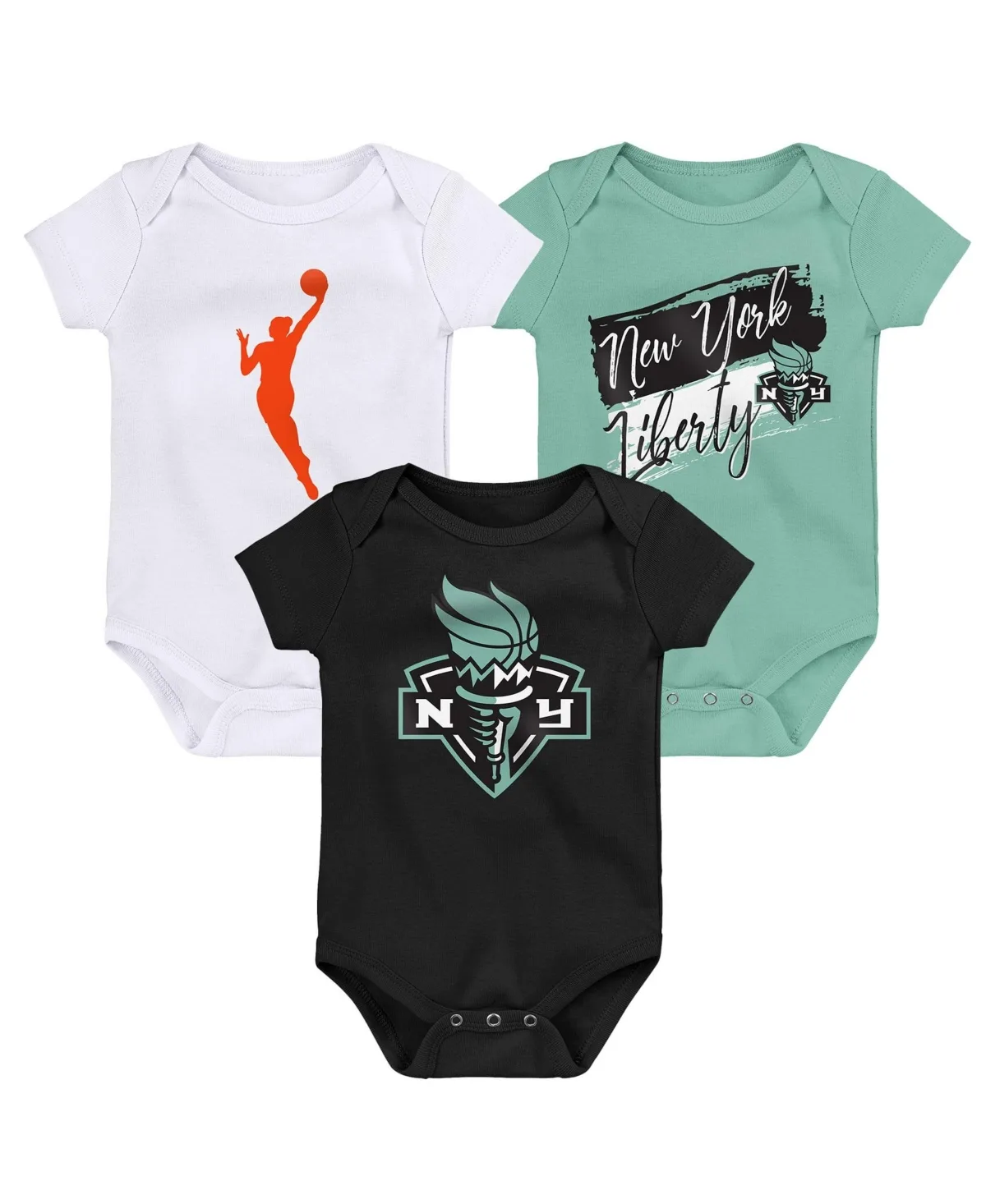 Destiny New York Liberty Short-Sleeve Bodysuits 3-Piece Set by Outerstuff