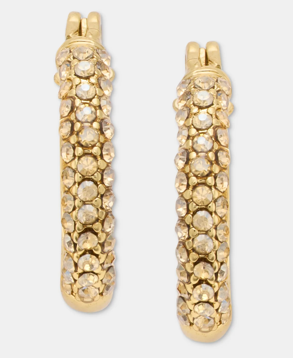 Crystal 14mm Pave Hoop Earrings