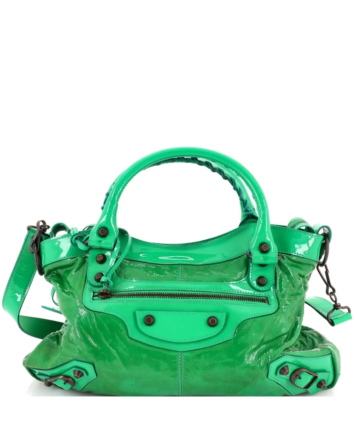 Pre-Owned Balenciaga First Classic Studs Bag Coated Canvas by Balenciaga