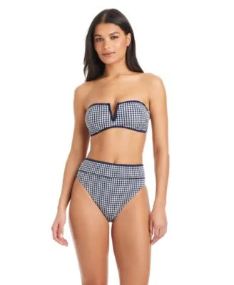 Check Me Out Bandeau Neck Bikini Top High Waist Swim Bottoms by Sanctuary