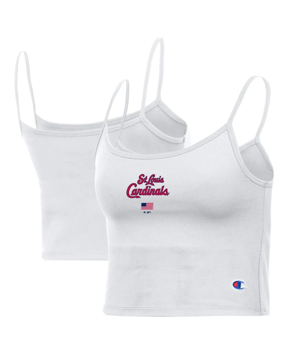 St. Louis Cardinals Scoop Neck Built-In Bra Crop Tank Top