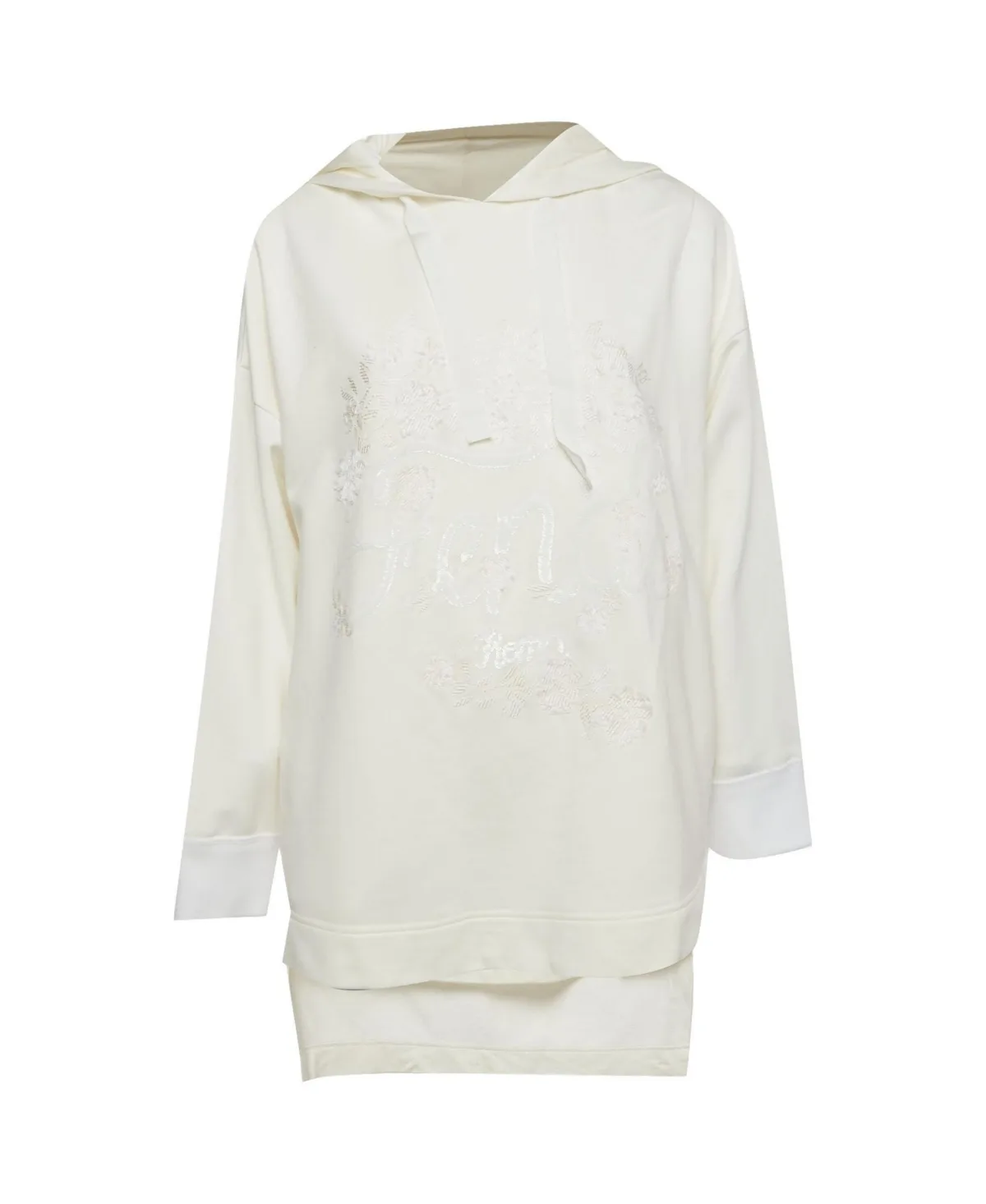 Pre-Owned Ramage Embroidered Logo Jersey Hoodie by FENDI