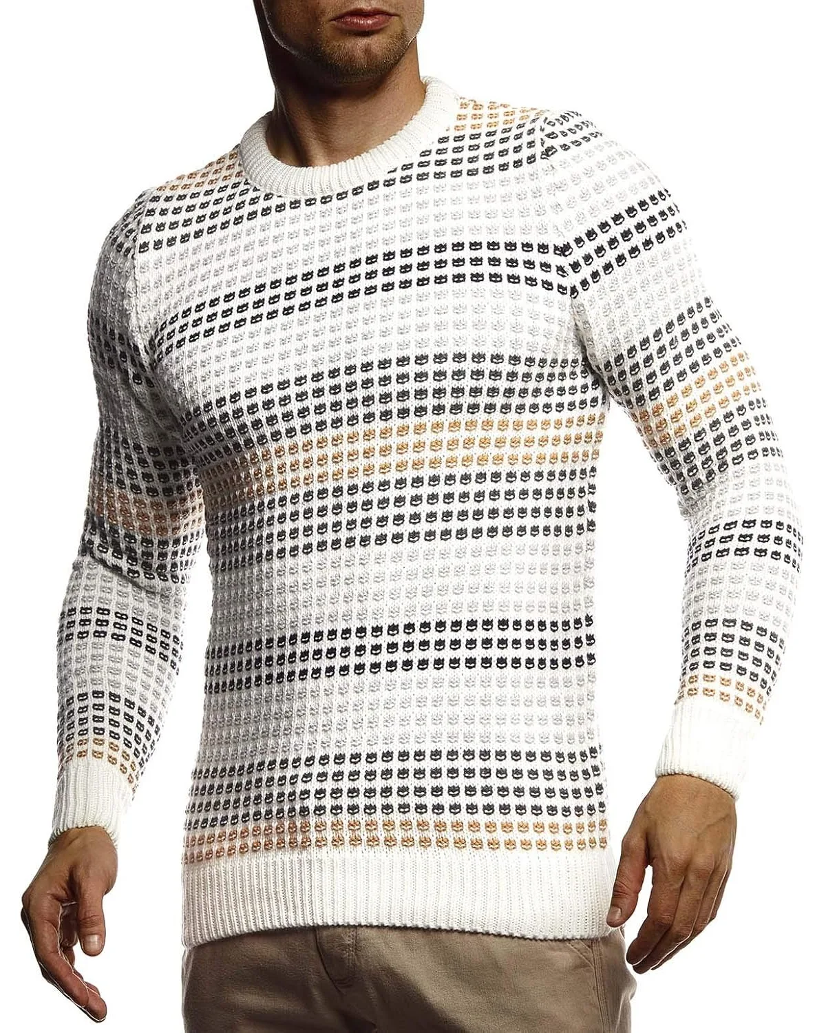 Stylish Sweater Longsleeve Pullover Sweatshirt Hoodie Slim Fit by Leif Nelson