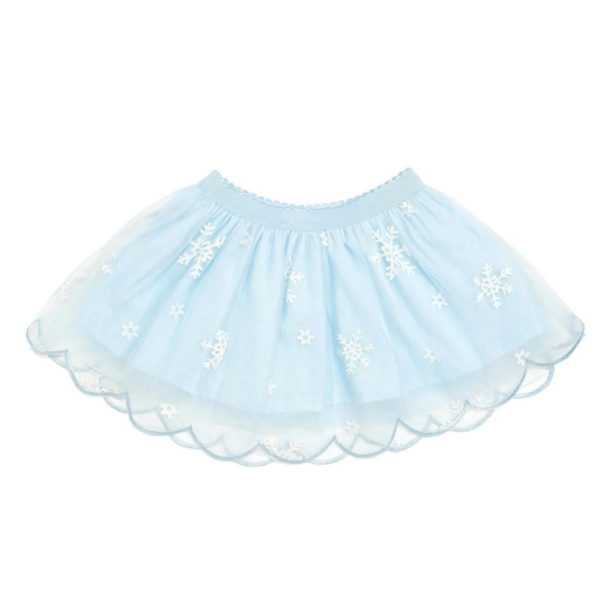 Snow Princess Glitter Snowflake Scalloped Tutu Skirt by Sweet Wink