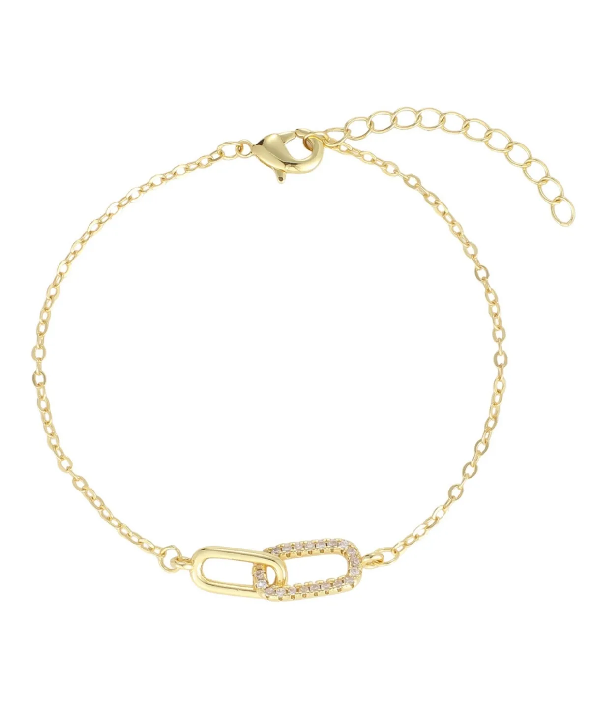 Cubic Zirconia Gold-Tone Link & Chain Adjustable Bracelet by Adornia
